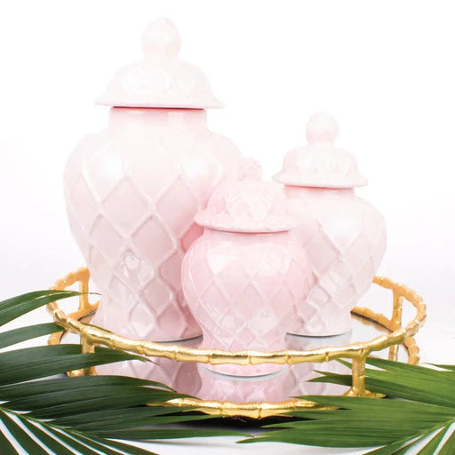Pink Textured Ginger Jars - Two Sizes - The Shops at Mount Vernon