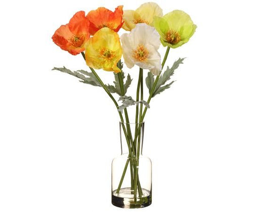 Faux Floral Table Arrangement - Orange and Yellow Poppies - The Shops at Mount Vernon
