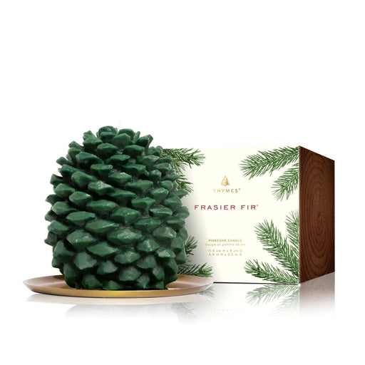 Frasier Fir Pinecone-Shaped Candle with Tray - Thymes - The Shops at Mount Vernon