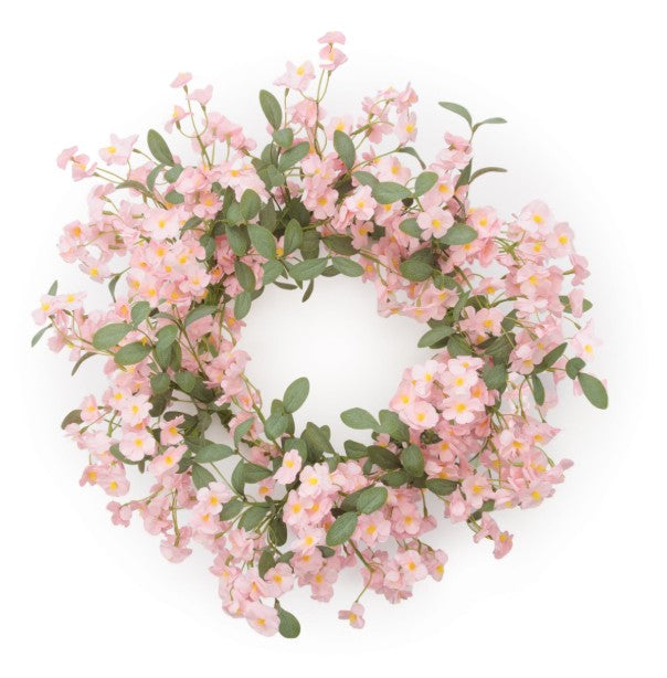 Wreath Floral Pink 22in