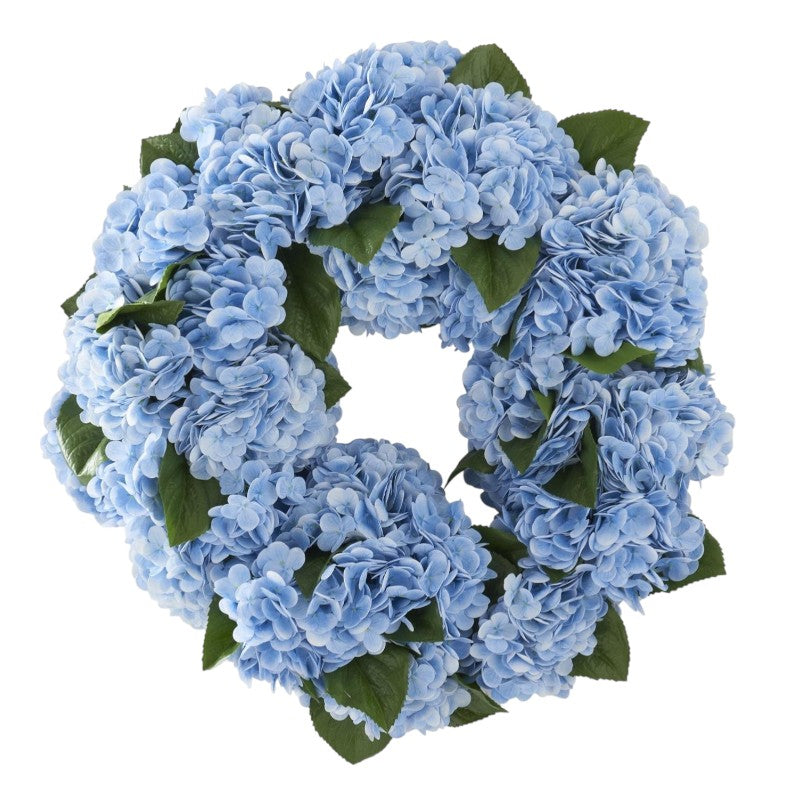 Wreath Blue Hydrangea Real Touch 24in