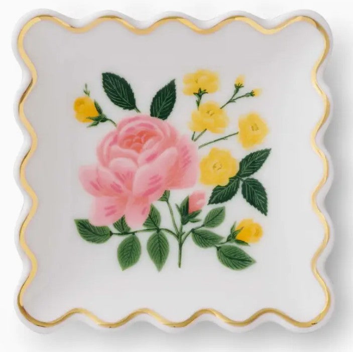 RING DISH ROSES SCALLOPED