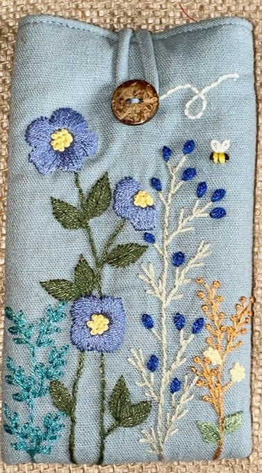 Glasses Cases Embroidered Flower Garden