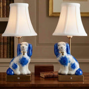Blue Staffordshire Dog Pair Cordless Touch Lamp