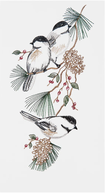 Chickadees Flour Sack Kitchen Towel
