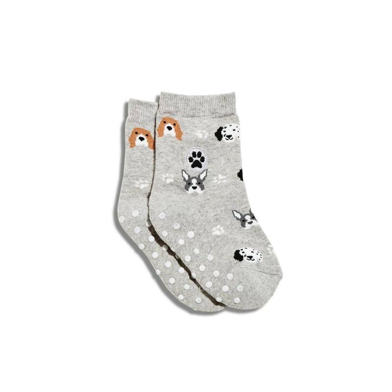 Kids Socks that Save Dogs, Gray-Toddler