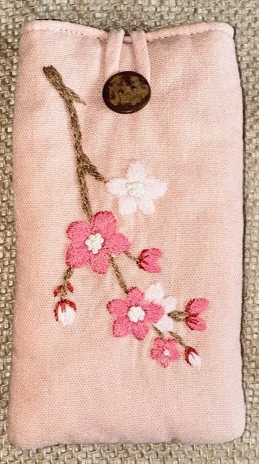 Glasses Cases Embroidered Cherry Blossom
