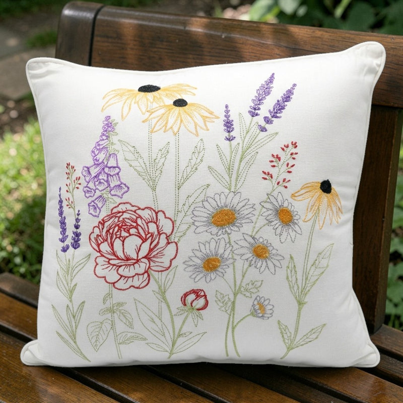 Embroidered Botanical Pillow - Mount Vernon Exclusive