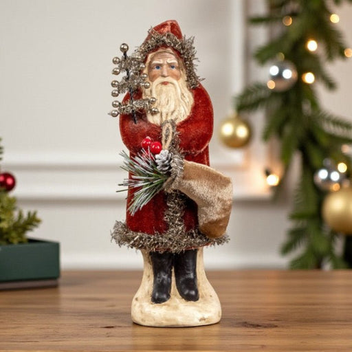 8" Russet Velvet Belsnickle Santa - The Shops at Mount Vernon
