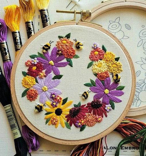 EMBROIDERY BUBLEBEE BOUQUET