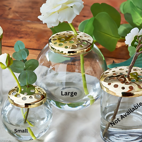 Glass Floral Frog Vase - Two Sizes
