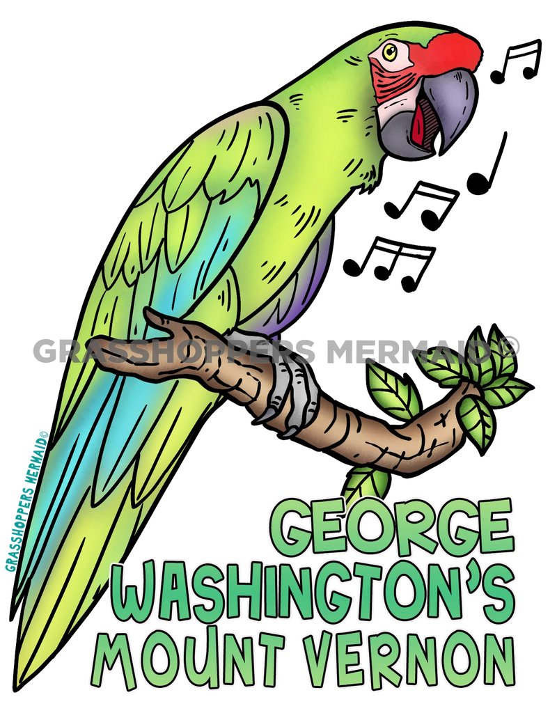 STICKER MUSICAL PARROT