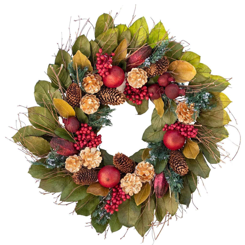 Wreath Golden Pinecone & Pomegranate