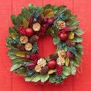 Wreath Golden Pinecone & Pomegranate