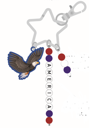 KEYCHAIN EAGLE BEADED AMERICA