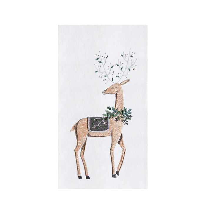 Emerald Reindeer Flour Sack Towel