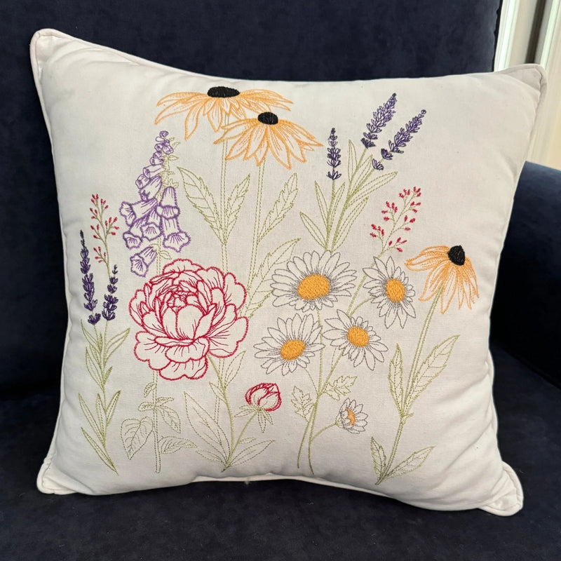 Embroidered Botanical Pillow - Mount Vernon Exclusive