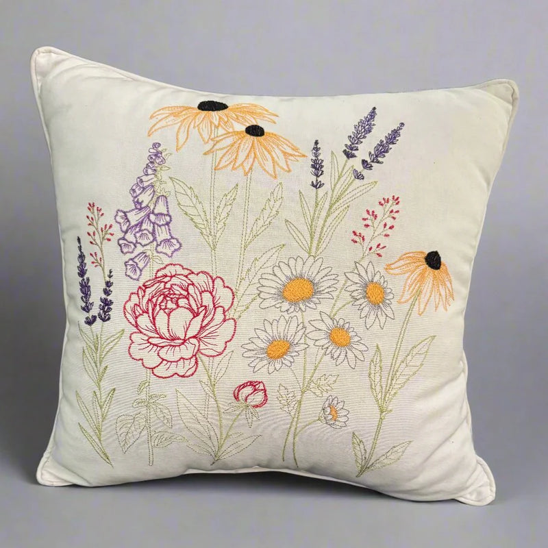 Embroidered Botanical Pillow - Mount Vernon Exclusive