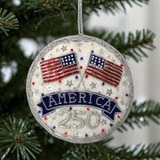 America 250 Flag Rondel Ornament St. Nicolas - The Shops at Mount Vernon