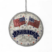 America 250 Flag Rondel Ornament St. Nicolas - The Shops at Mount Vernon
