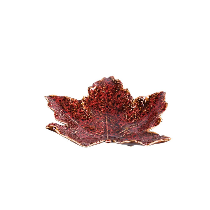 Autumn Red Leaf Plate - Stoneware - The Shops at Mount Vernon