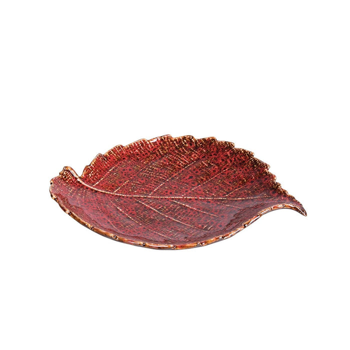 Autumn Red Stoneware Leaf Plate - The Shops at Mount Vernon