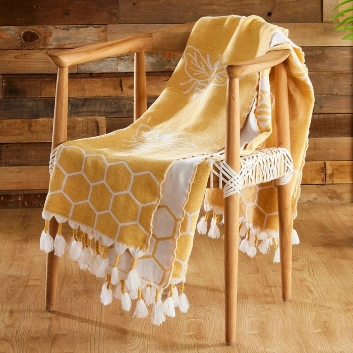 Bee and Honeycomb Throw - The Shops at Mount Vernon