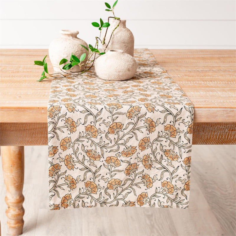 Block Print Floral Table Runner - The Shops at Mount Vernon