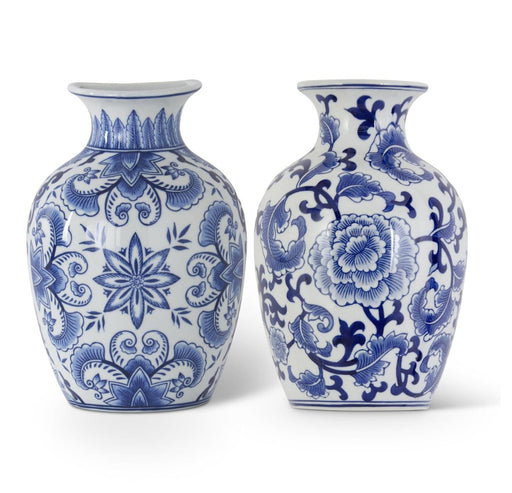 Blue and White Chinoiserie Wall Vase Set/2 - The Shops at Mount Vernon