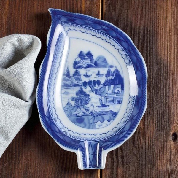 Blue Canton Leaf Dish - The Shops at Mount Vernon
