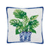 Blue Chinoiserie Monstera Plant Hook Pillow - The Shops at Mount Vernon
