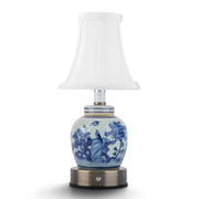 Blue Flower Bird Bulb Jar Cordless Touch Lamp - The Shops at Mount Vernon