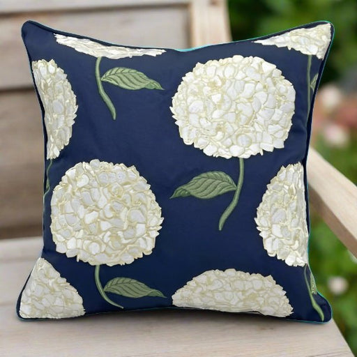 Blue Hydrangea Indoor/Outdoor Pillow - The Shops at Mount Vernon