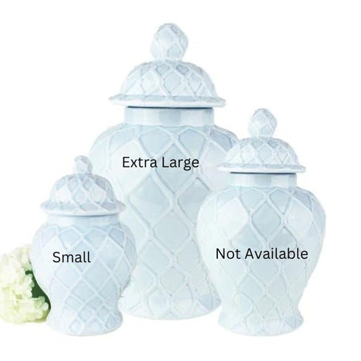 Blue Textured Pattern Ginger Jar - Two Sizes - The Shops at Mount Vernon