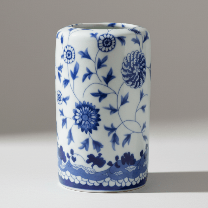Blue & White Floral Pencil Holder - The Shops at Mount Vernon