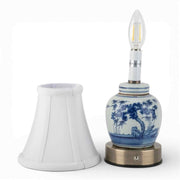 Blue & White Lotus Vase Cordless Touch Lamp - The Shops at Mount Vernon