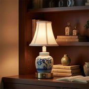 Blue & White Lotus Vase Cordless Touch Lamp - The Shops at Mount Vernon
