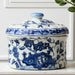 Blue & White Oval Jar - The Shops at Mount Vernon