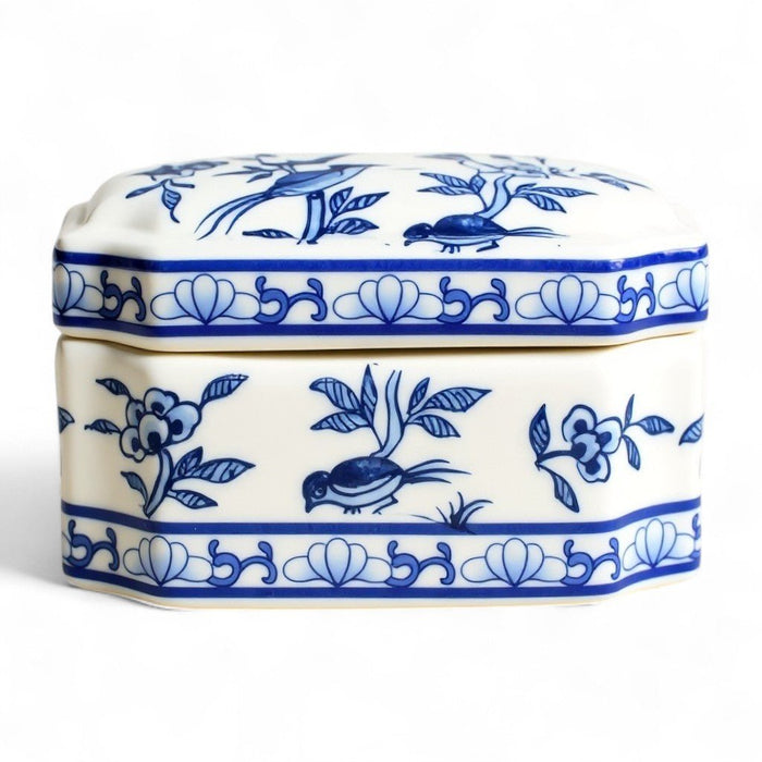 Blue & White Porcelain Cut Corner Box - The Shops at Mount Vernon