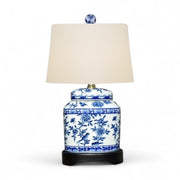 Blue & White Porcelain Oval Jar Lamp – 16” - The Shops at Mount Vernon