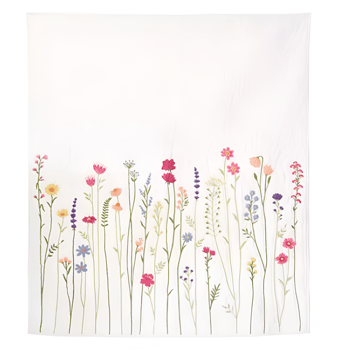 Botanical Embroidered Cotton Throw - The Shops at Mount Vernon