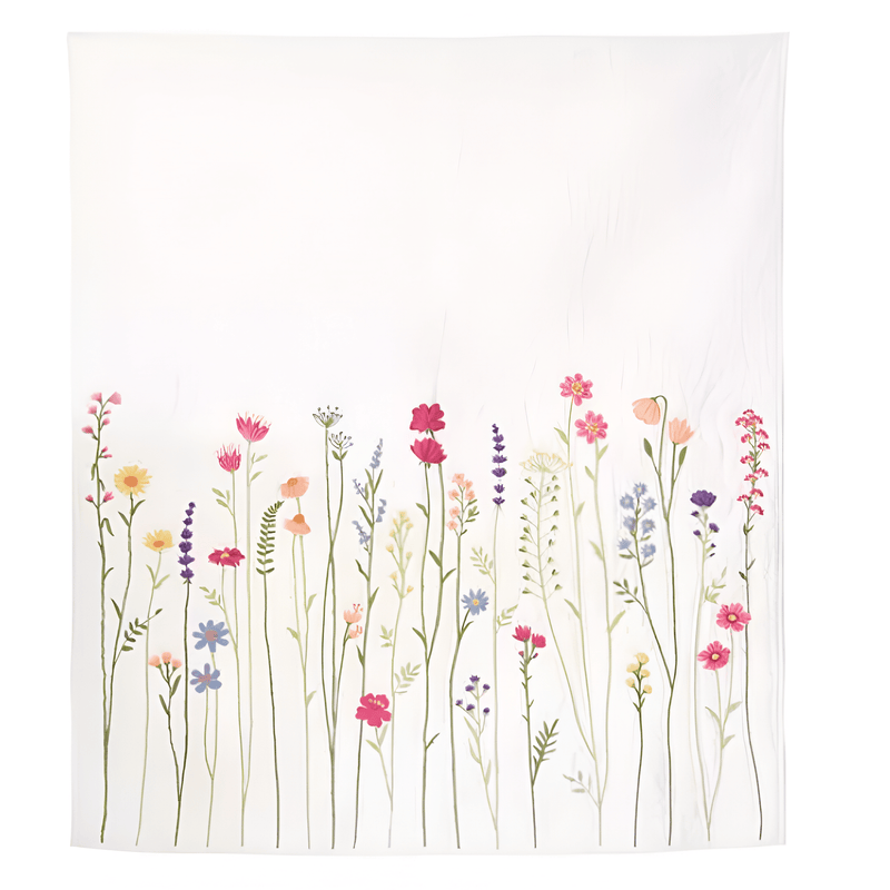 Botanical Embroidered Cotton Throw - The Shops at Mount Vernon