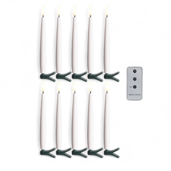 Box of 10 White Clip - On Candles with Remote - The Shops at Mount Vernon