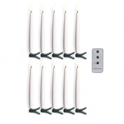 Box of 10 White Clip - On Candles with Remote - The Shops at Mount Vernon