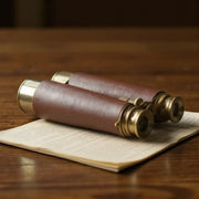 Brass and Brown Vegan Leather Binoculars - The Shops at Mount Vernon