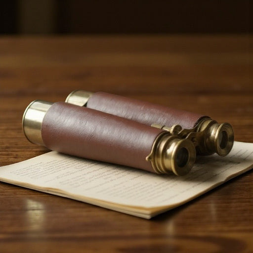 Brass and Brown Vegan Leather Binoculars - The Shops at Mount Vernon