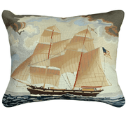 Brig Georgiana Ship Wool Pillow By Michaelian Home - The Shops at Mount Vernon