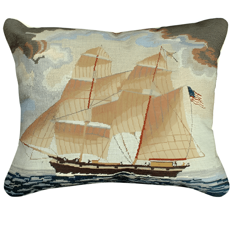 Brig Georgiana Ship Wool Pillow By Michaelian Home - The Shops at Mount Vernon