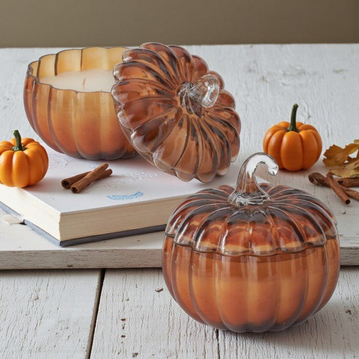Brown Glass Pumpkin Candle – Fall Scents - The Shops at Mount Vernon