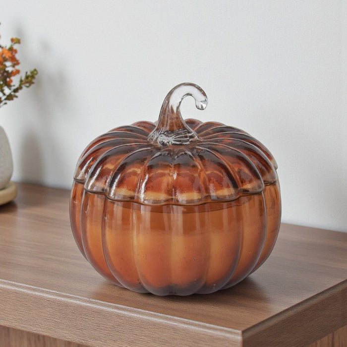 Brown Glass Pumpkin Candle – Fall Scents - The Shops at Mount Vernon